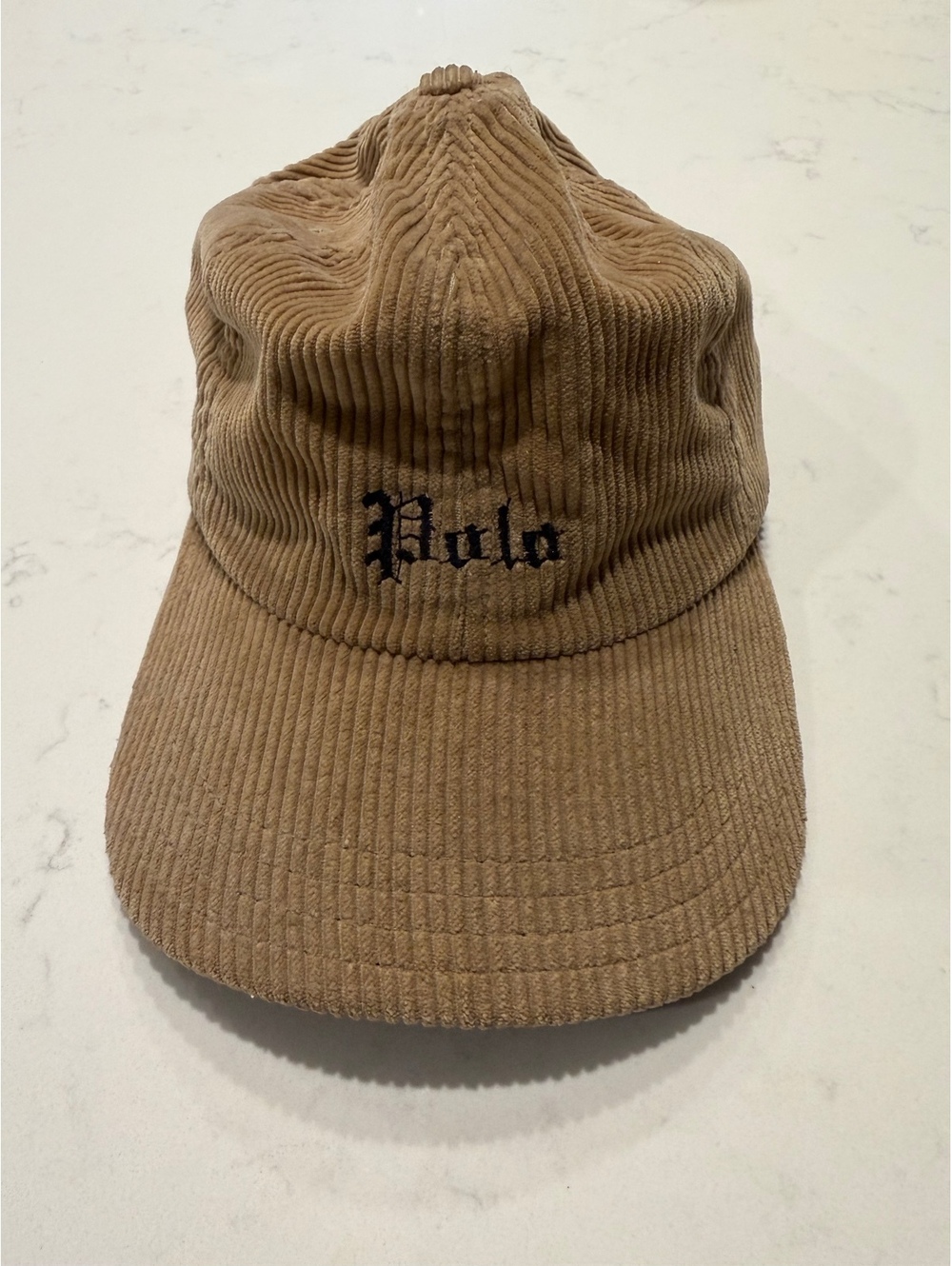 Vintage 90s Polo Ralph Lauren Camel Corduroy Hat Preppy Minimalist Streetwear